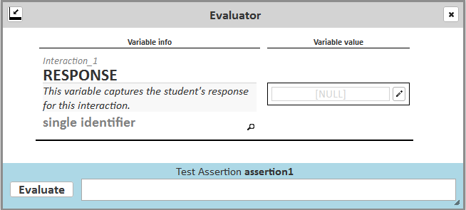 Evaluator window